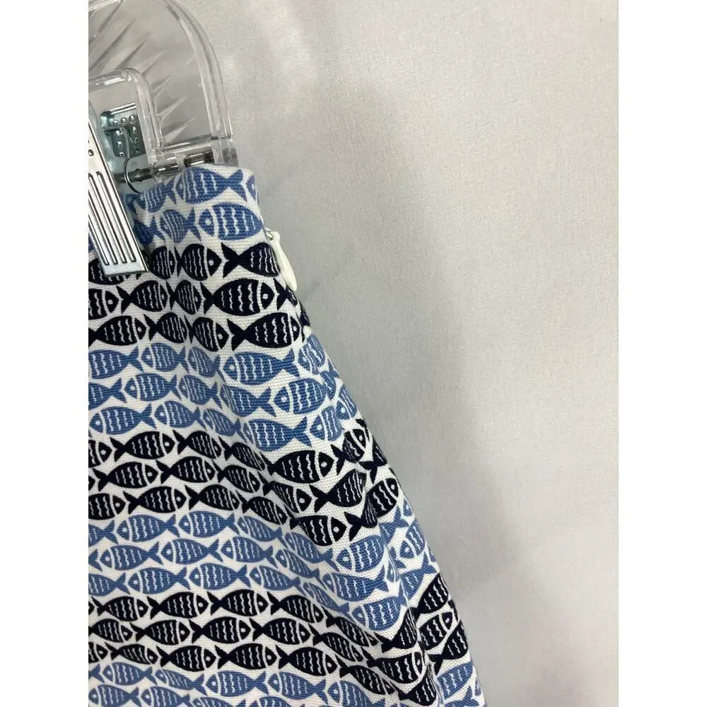 Talbots Fish Pattern Nautical Novelty Skirt Size 2P - Picture 3 of 5